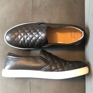 A New Day black leather shoes slip on. Size 11